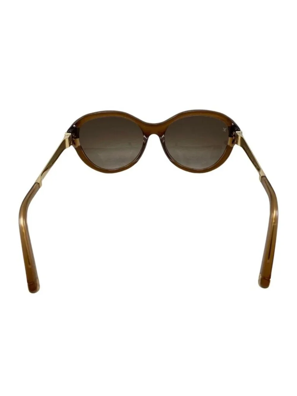 Louis Vuitton Sunglasses Petit Spucson Cat Eye Logo Lame Black Brown Gold